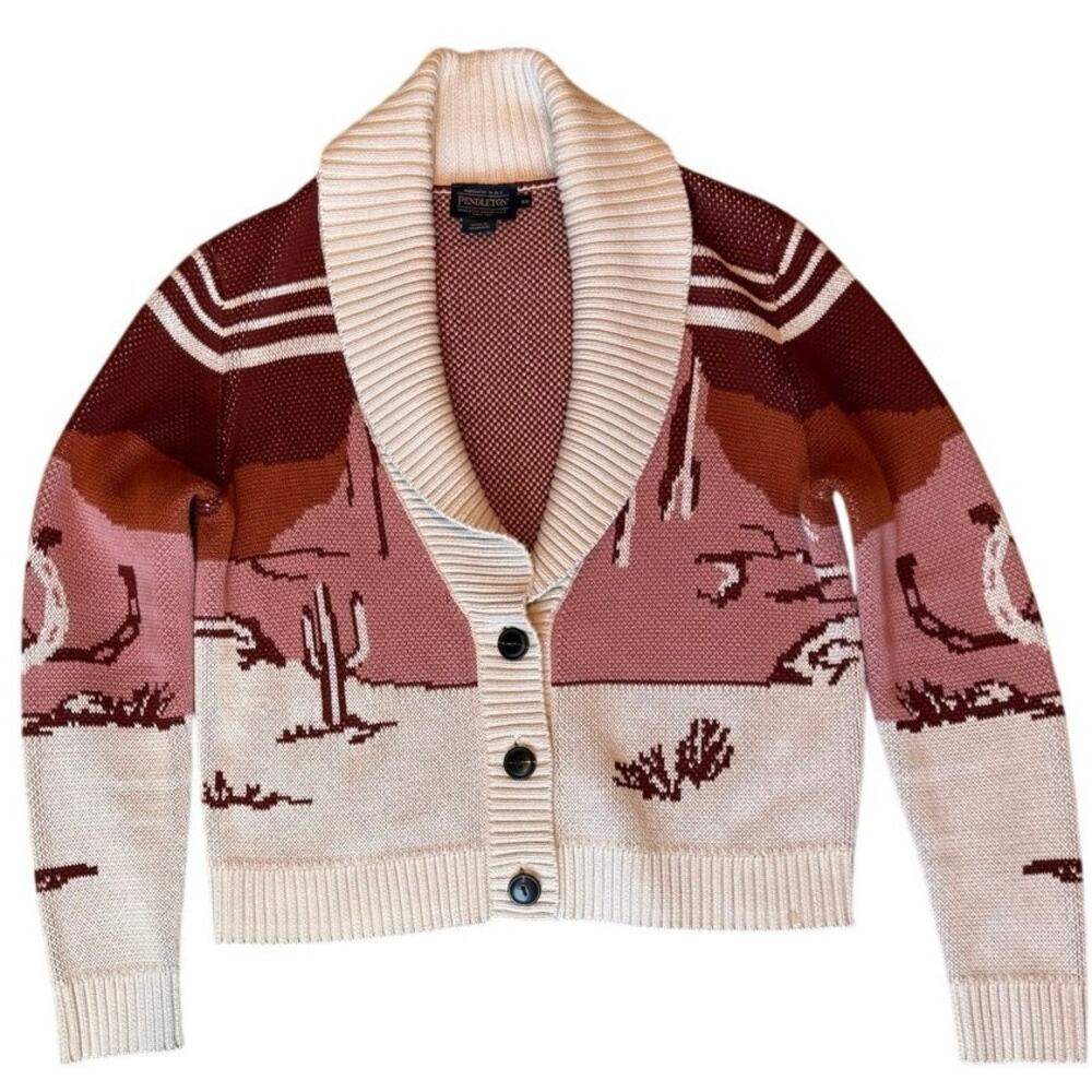 Pendleton Western Scenic Cotton Cardigan Size XS - Picture 4 of 5